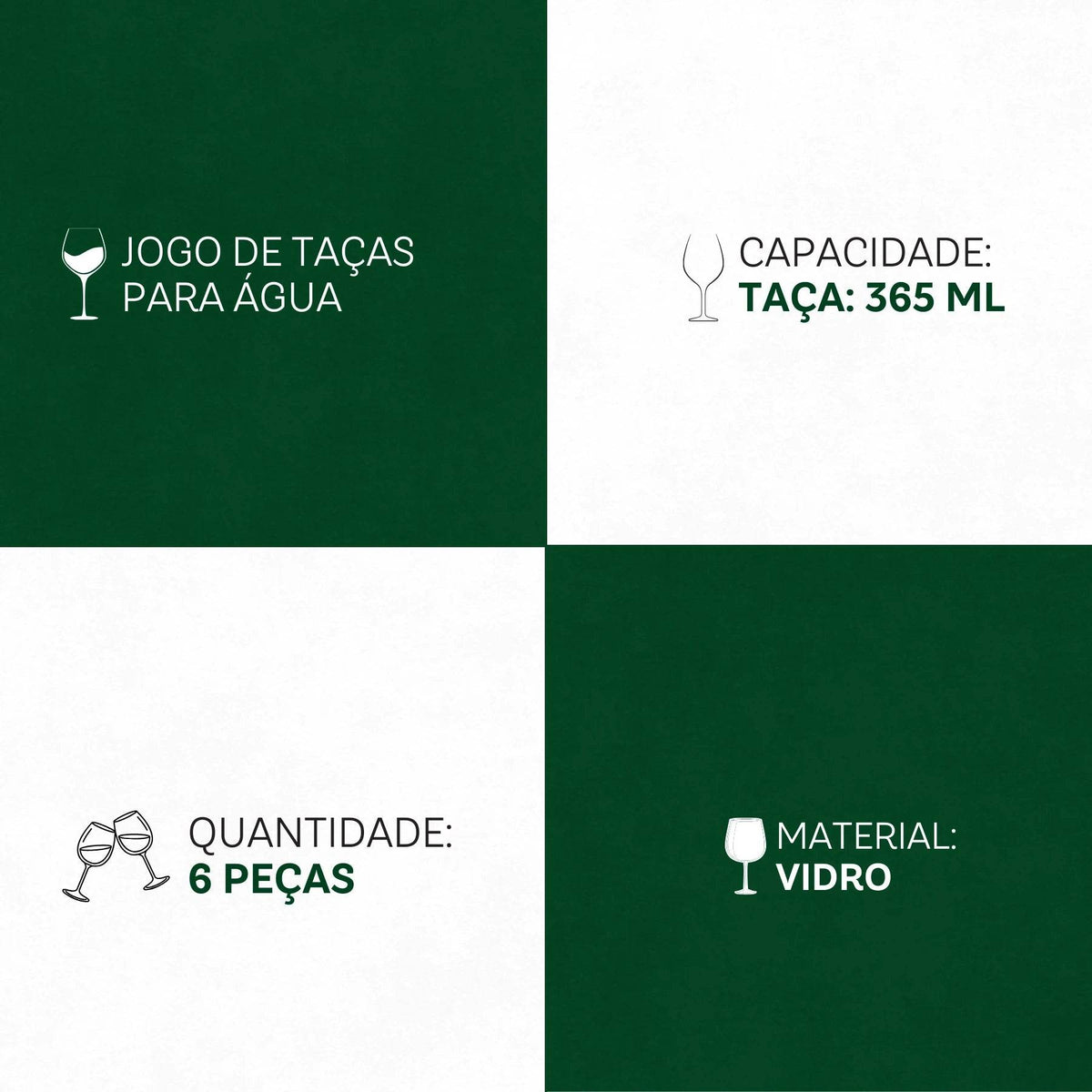 Jogo de Taças Lírio 6 Peças 365ml - Design Delicado e Brilho Intenso | Haustter - Haustter