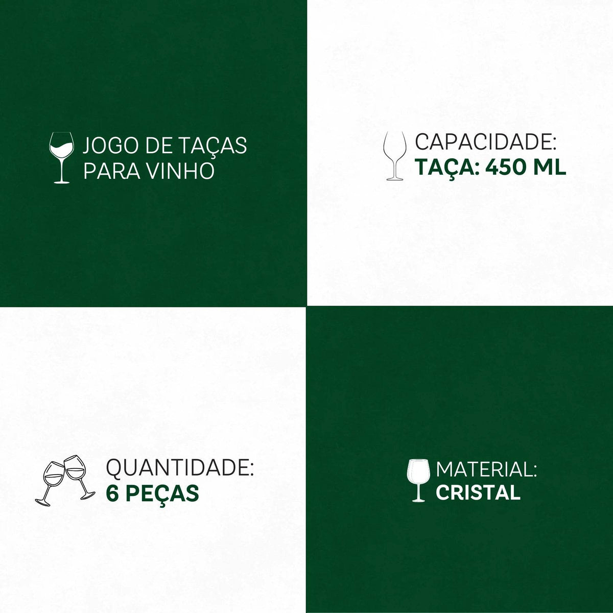 Taças Gastro Cristal Eco 6 Peças - Elegância que Respira | Haustter - Haustter