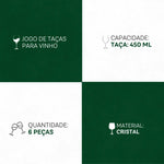 Taças Gastro Cristal Eco 6 Peças - Elegância que Respira | Haustter - Haustter