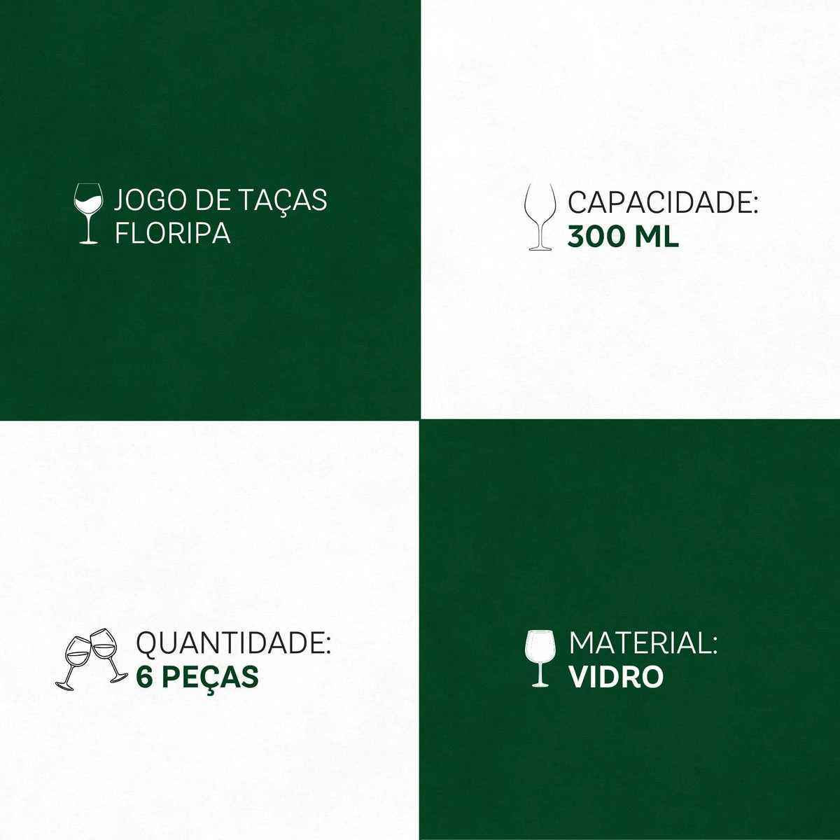 Jogo de Taças Floripa 6 Peças 300ml - Cerveja com Estilo | Haustter - Haustter