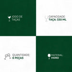 Jogo de Taças Empire Diamond 6 Peças 330ml - Mistério em Preto | Haustter - Haustter