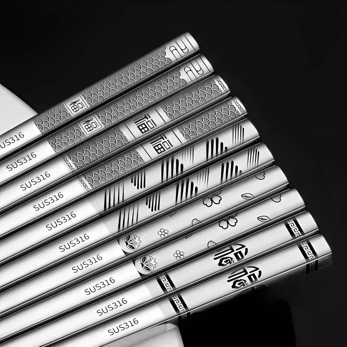 Par de Hashis Antiderrapantes de Aço Inoxidável 316 - Haustter - Haustter