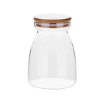 Pote de Armazenamento de Vidro com Tampa de Bambu - Haustter - Haustter