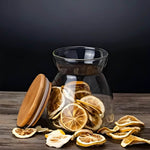 Pote de Armazenamento de Vidro com Tampa de Bambu - Haustter - Haustter