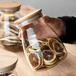 Pote de Armazenamento de Vidro com Tampa de Bambu - Haustter - Haustter