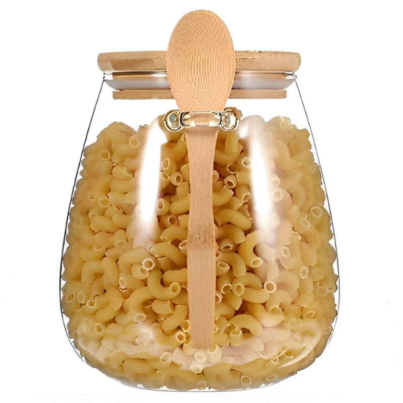 Potes de Vidro com Tampa Selada e Colher de Bambu - Haustter - Haustter