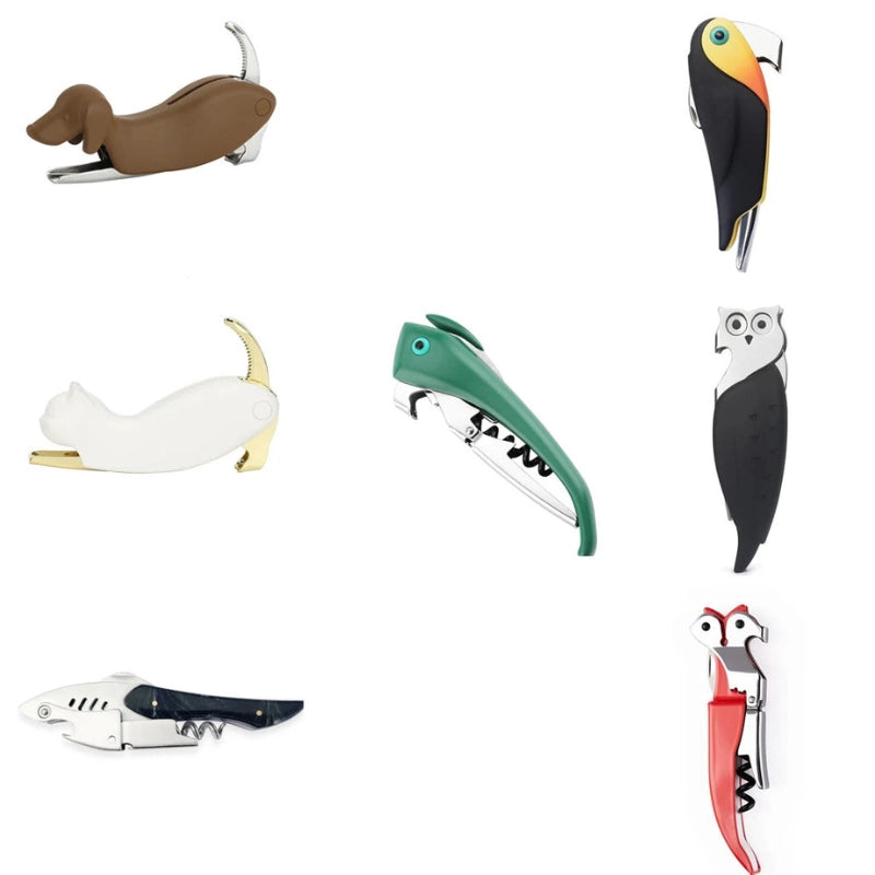 Saca-Rolhas Sommelier Tema Animais (Cão, Gato, Tucano, Coruja, Raposa, Tubarão, Robô) | Haustter