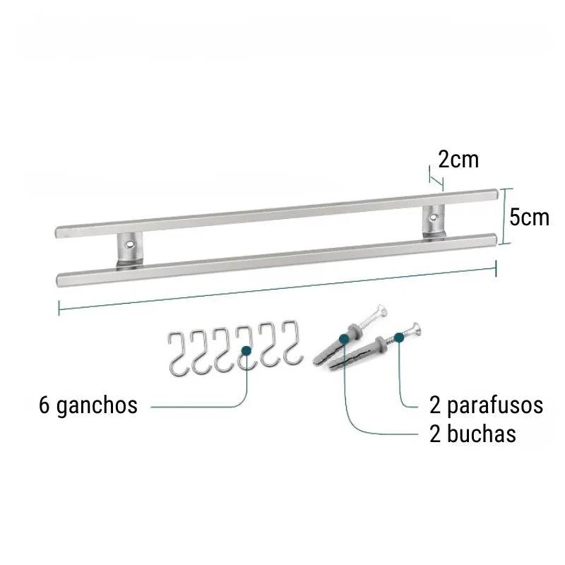Suporte Magnético para Facas em Aço Inoxidável para Parede - Faixa Magnética para Facas com Ganchos, Barra Magnética para Facas de Parede - Haustter - Haustter