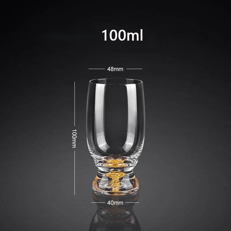 Taças de Cristal com Detalhes Dourados - Haustter - Haustter