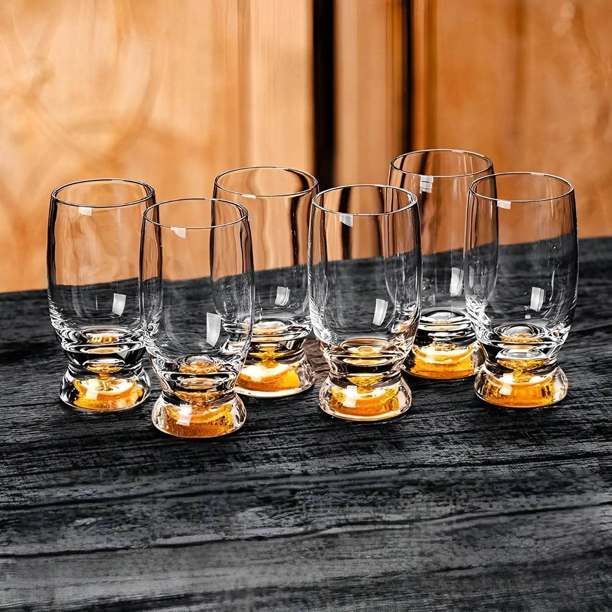 Taças de Cristal com Detalhes Dourados - Haustter - Haustter