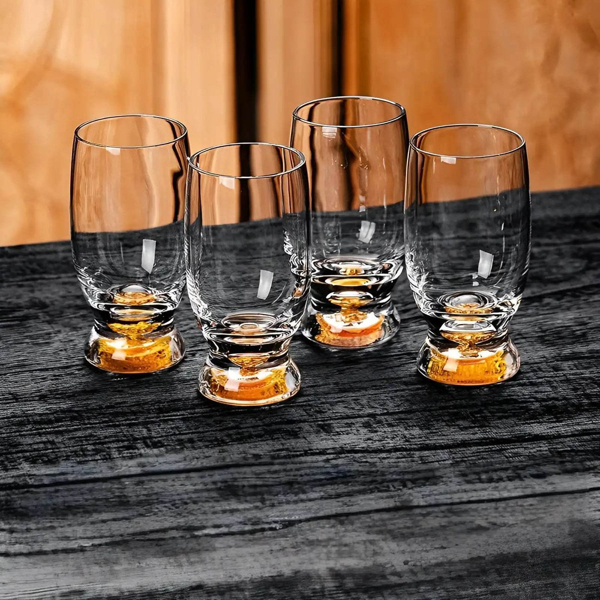 Taças de Cristal com Detalhes Dourados - Haustter - Haustter