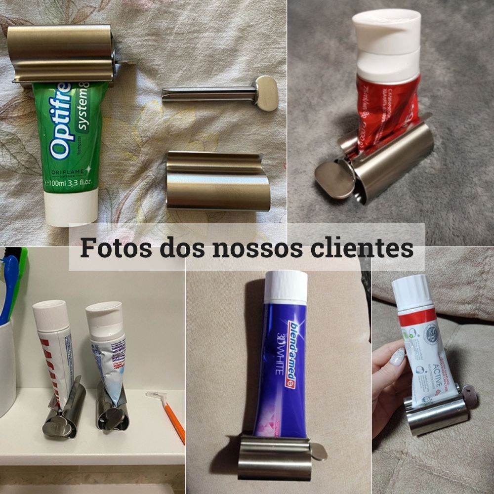 EspreMax™ Inox Espremedor De Tubos De Creme Dental - Inoxidável - Haustter