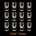 6 Copos para Bebidas Espirituosas com Borda Dourada de Luxo para Baijiu, Licor, Cachaça, Tequila e Shots - Haustter - Haustter