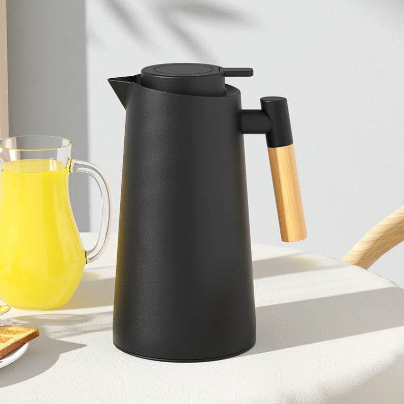 Garrafa Térmica Nórdica com Cabo de Madeira para Café e Chá - 1L - Haustter - Haustter
