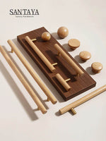 Puxador Nórdico de Madeira de Nogueira para Gavetas e Armários - Haustter - Haustter