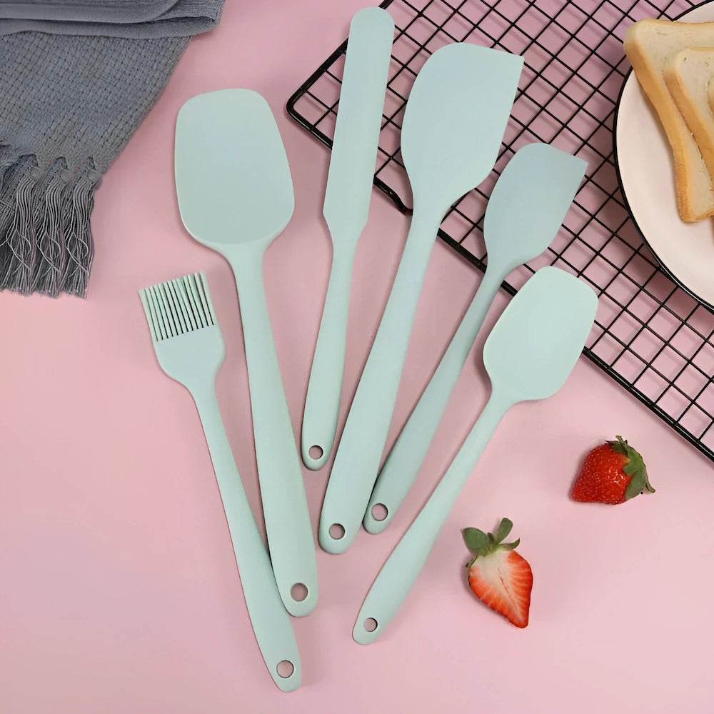 5 Espátulas de Silicone e 1 Pincel, conjunto - Haustter - Haustter