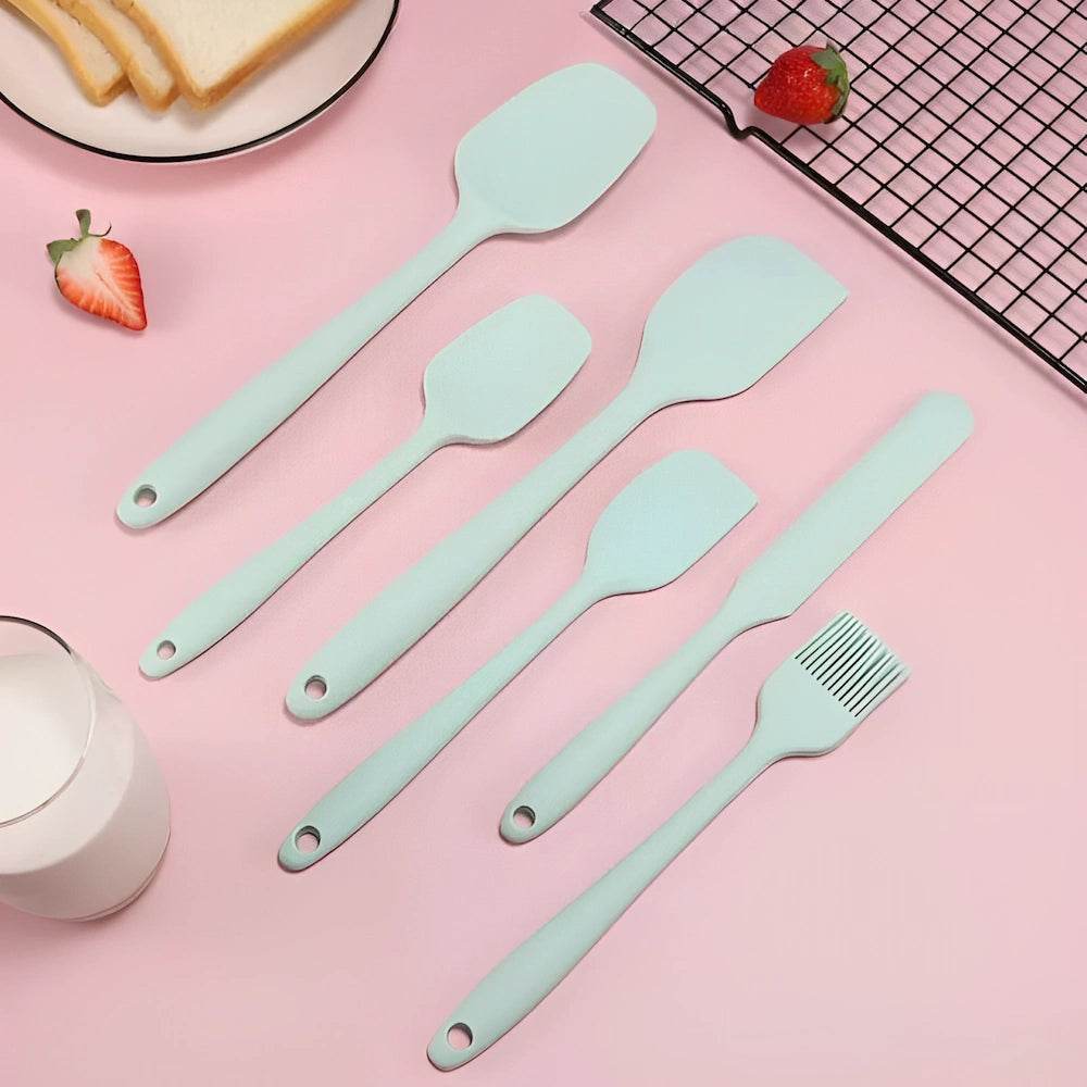 5 Espátulas de Silicone e 1 Pincel, conjunto - Haustter - Haustter