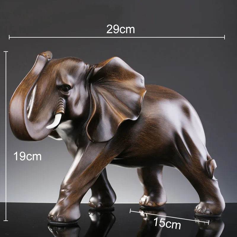 Elefante de Resina com Aparência de Madeira - Haustter - Haustter