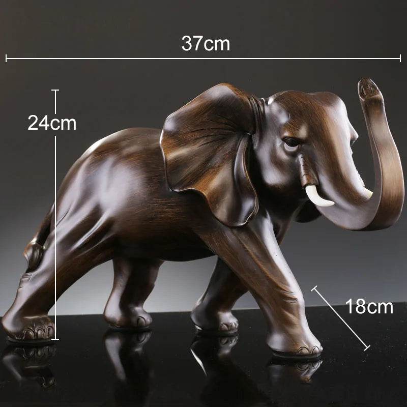Elefante de Resina com Aparência de Madeira - Haustter - Haustter