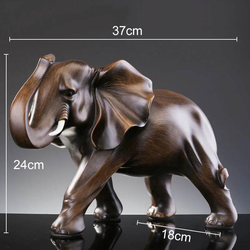 Elefante de Resina com Aparência de Madeira - Haustter - Haustter