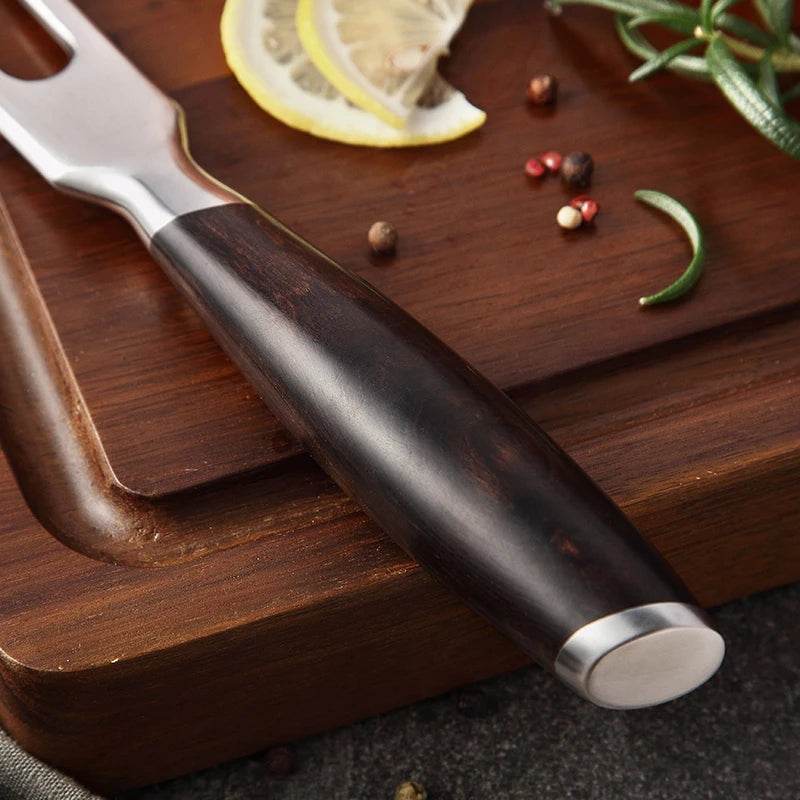 Garfo de Churrasco para Espetar Assado XINZUO, Garfo Trinchante de Aço Inoxidável para Espetar Carne, Utensílios de Cozinha para Jantar e Churrasco - Haustter - Haustter