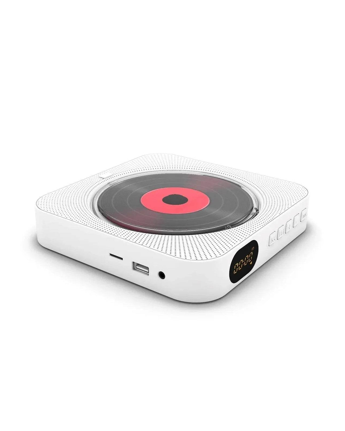 Toca CD Portátil com Alto-falante Bluetooth, Estéreo com Tela LED, Montável na Parede, Controle Remoto IR, Rádio FM - Haustter - Haustter