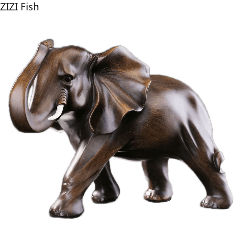 Elefante de Resina com Aparência de Madeira - Haustter - Haustter