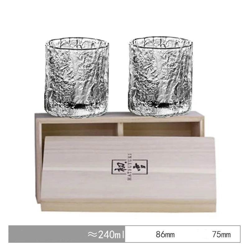 Copos Rocha de Gelo para Whisky com Porta-Copos de Madeira - Haustter - Haustter