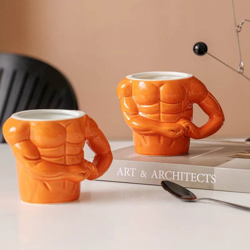 Caneca Cerâmica Pectorais Presente Divertido Academia Café - Haustter - Haustter