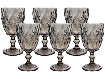 Jogo de Taças Empire Diamond 6 Peças 330ml - Mistério em Preto | Haustter - Haustter