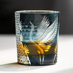 Copo de Vidro Artesanal Japonês Edo Chisel Garça - Haustter - Haustter