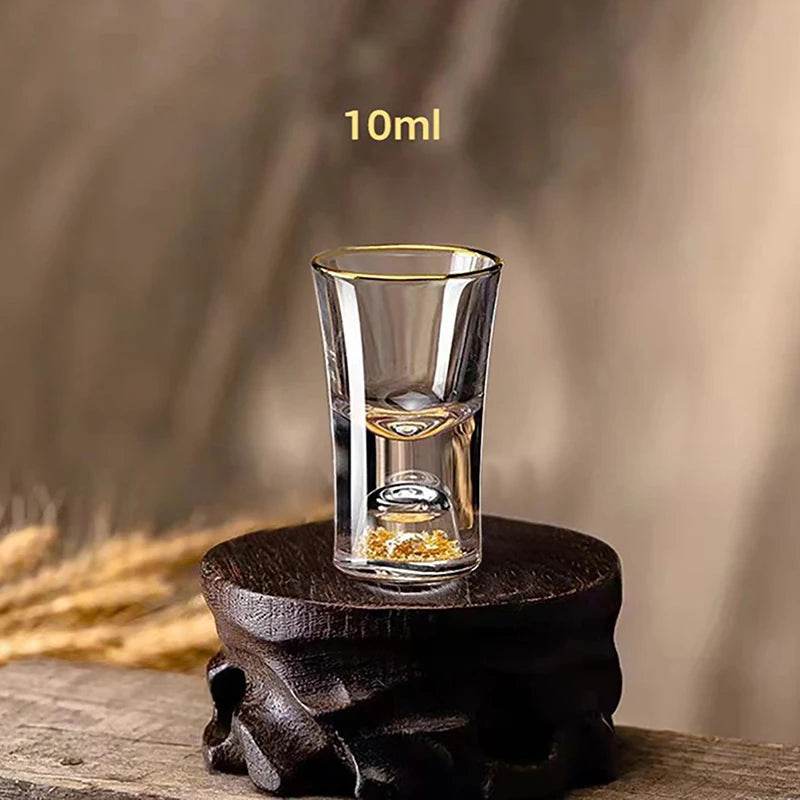 Copo Luxuoso com Pepita Dourada para Vodka, Sake, Shochu, Bar, Xícara de Licores, Presentes de Alto Padrão, Bebidas Fortes - Haustter - Haustter