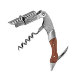 Saca-Rolhas Sommelier com Cabo de Madeira e Dobradiça Dupla em Aço Inoxidável | Haustter