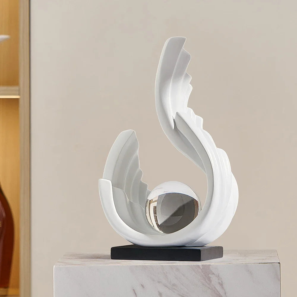 Escultura Minimalista Nórdica Elegância Azur - Haustter