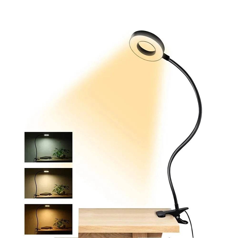 Luminária de Mesa com Grampo e Mini Ring Light - Haustter - Haustter