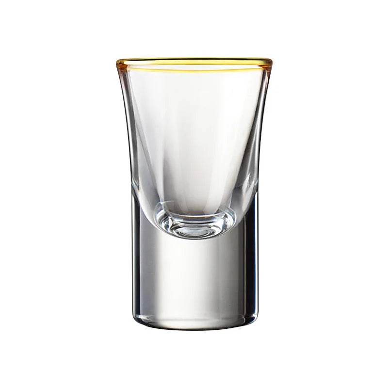 6 Copos para Bebidas Espirituosas com Borda Dourada de Luxo para Baijiu, Licor, Cachaça, Tequila e Shots - Haustter - Haustter
