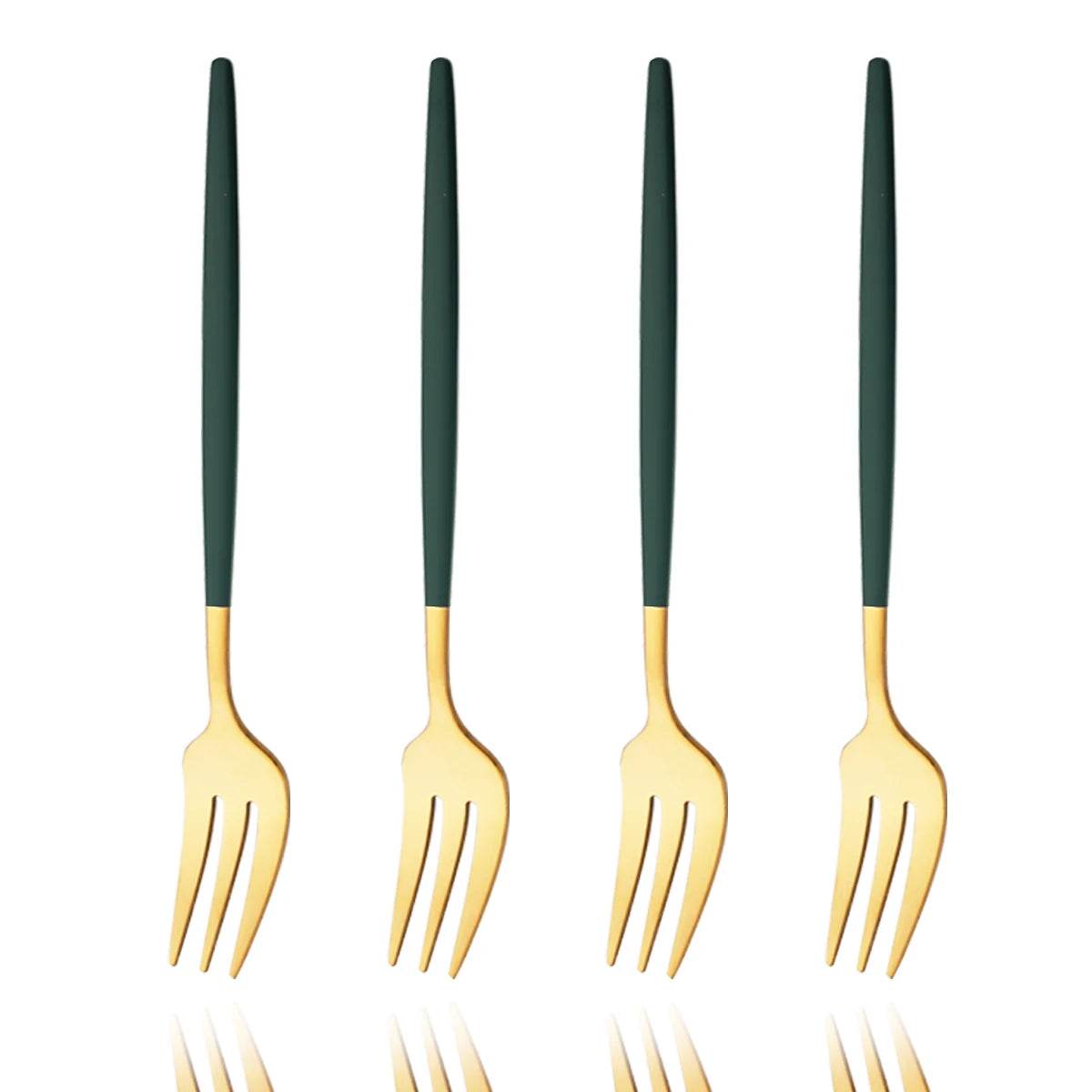 4 Garfos Dourados para Sobremesa Color Duo, Conjunto - Haustter - Haustter