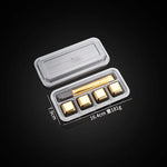 Cubos de Gelo de Aço Inoxidável Dourado e Prateado para Drinks sem Diluição | Haustter