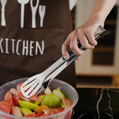 Pinça para Alimentos em Aço Inoxidável Antiderrapante, Pegador Ideal para Carne, Salada, Pão, Churrasco e Buffet - Haustter