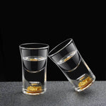 6 Copos e 1 Jarra com Folha Dourada para Shot, Conjunto - Haustter - Haustter