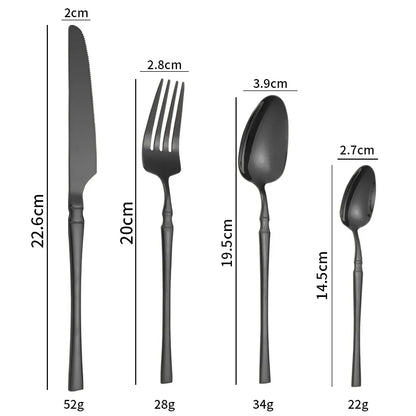 16 Talheres de Aço Inoxidável Harmonia Inox com Cabo Cores, Conjunto - Haustter