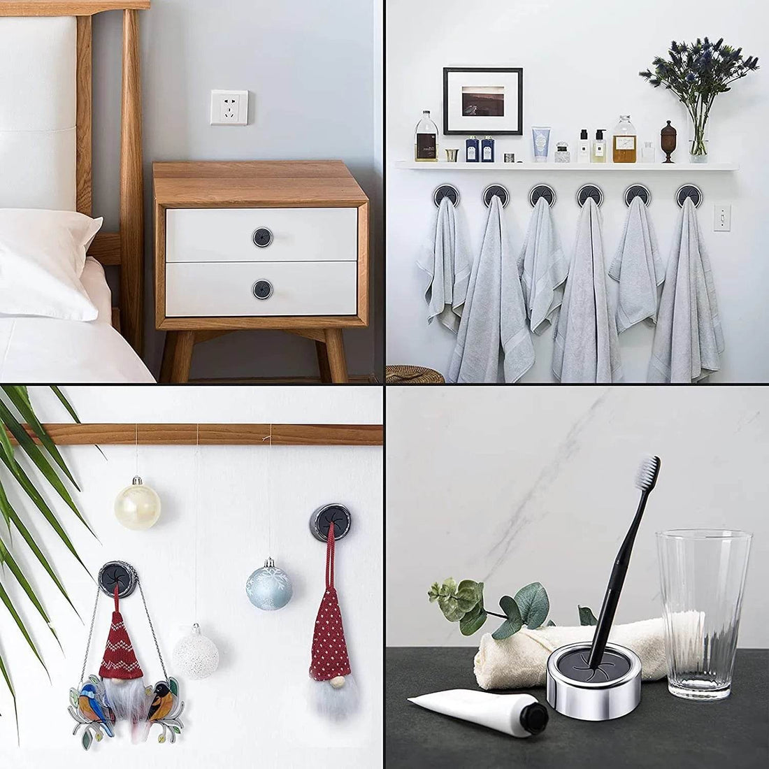Conjunto com 3 Suportes para Panos de Prato sem Perfuração - Gancho para Luvas e Toalhas de Cozinha - Haustter - Haustter