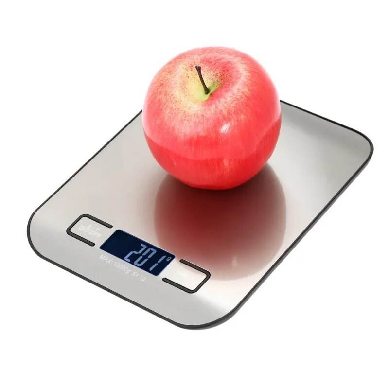 Balança Digital Portátil de Cozinha em Aço Inoxidável - 5/10KG com Tela LED para Alimentos, Joias e Panificação - Haustter - Haustter