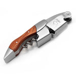 Saca-Rolhas Sommelier com Cabo de Madeira e Dobradiça Dupla em Aço Inoxidável | Haustter