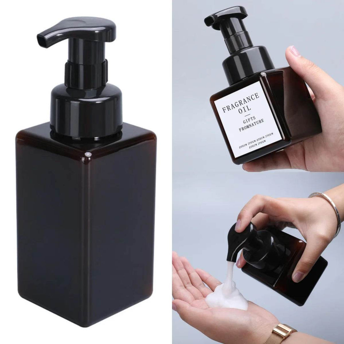 Garrafa Dispensadora de Espuma Quadrada de 450ml Plástico - Haustter - Haustter
