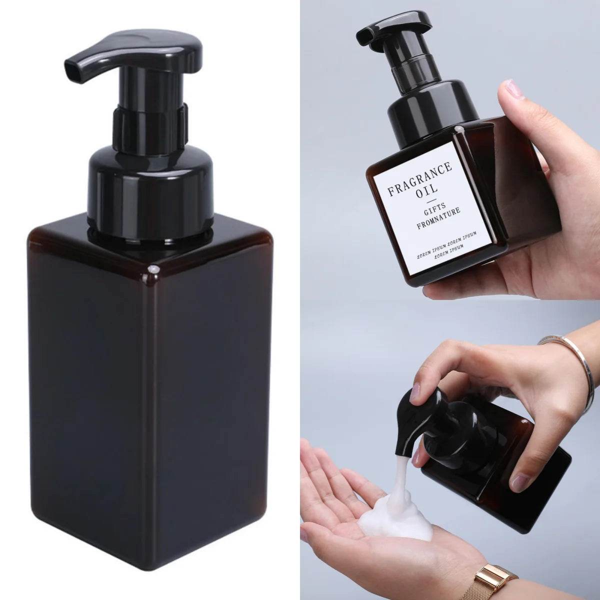 Garrafa Dispensadora de Espuma Quadrada de 450ml Plástico - Haustter - Haustter