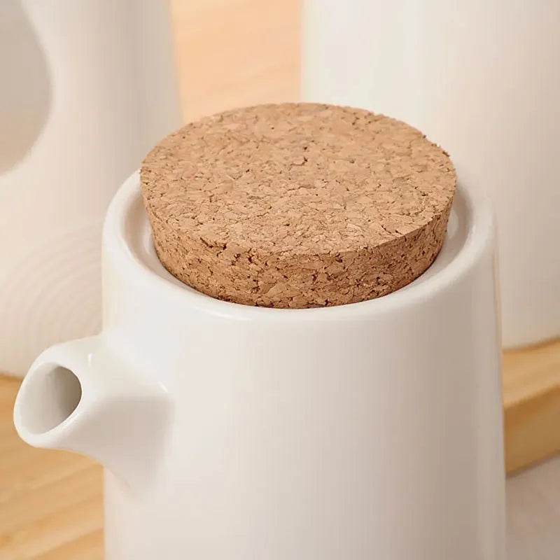 Conjunto de Potes de Cerâmica para Óleo, Vinagre e Molho de Soja - Haustter - Haustter