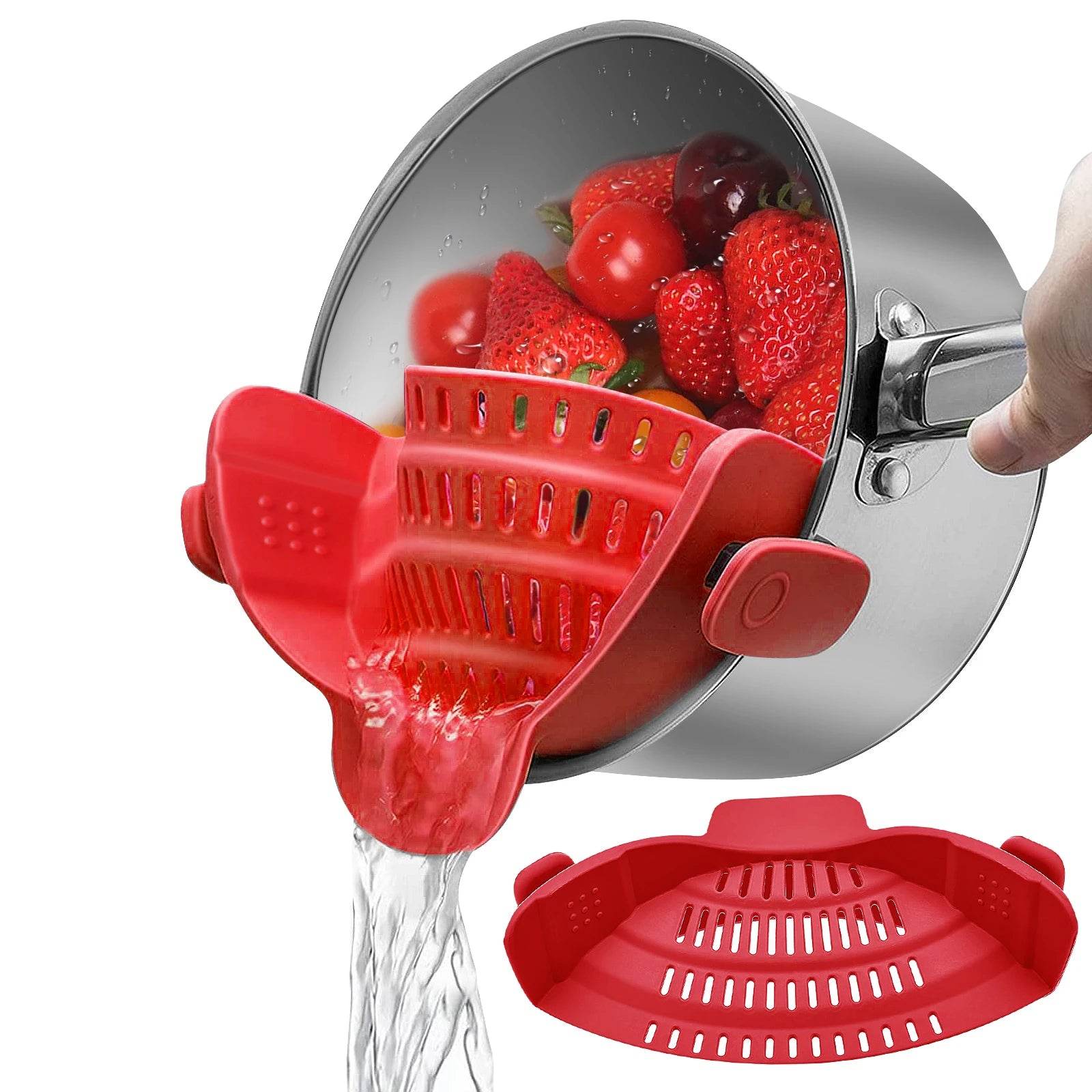 Escorredor Encaixável de Silicone com Clip para Panelas e Bowls - Haustter - Haustter