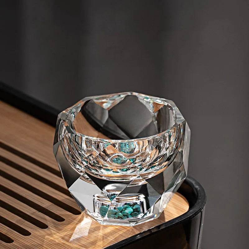 Copo Crystal Nobre 50ml – Talhado como Diamante e Fragmentos Dourados | Haustter - Haustter