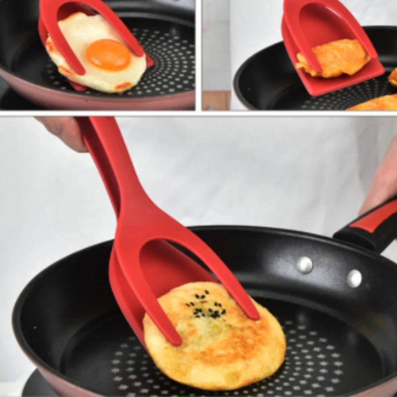 Espátula-Pinça de Silicone Versátil para Omeletes e Panquecas 2 em 1 - Haustter - Haustter